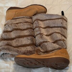 Timberland Faux Fur-Lined Cold Weather Boots - Tan Suede